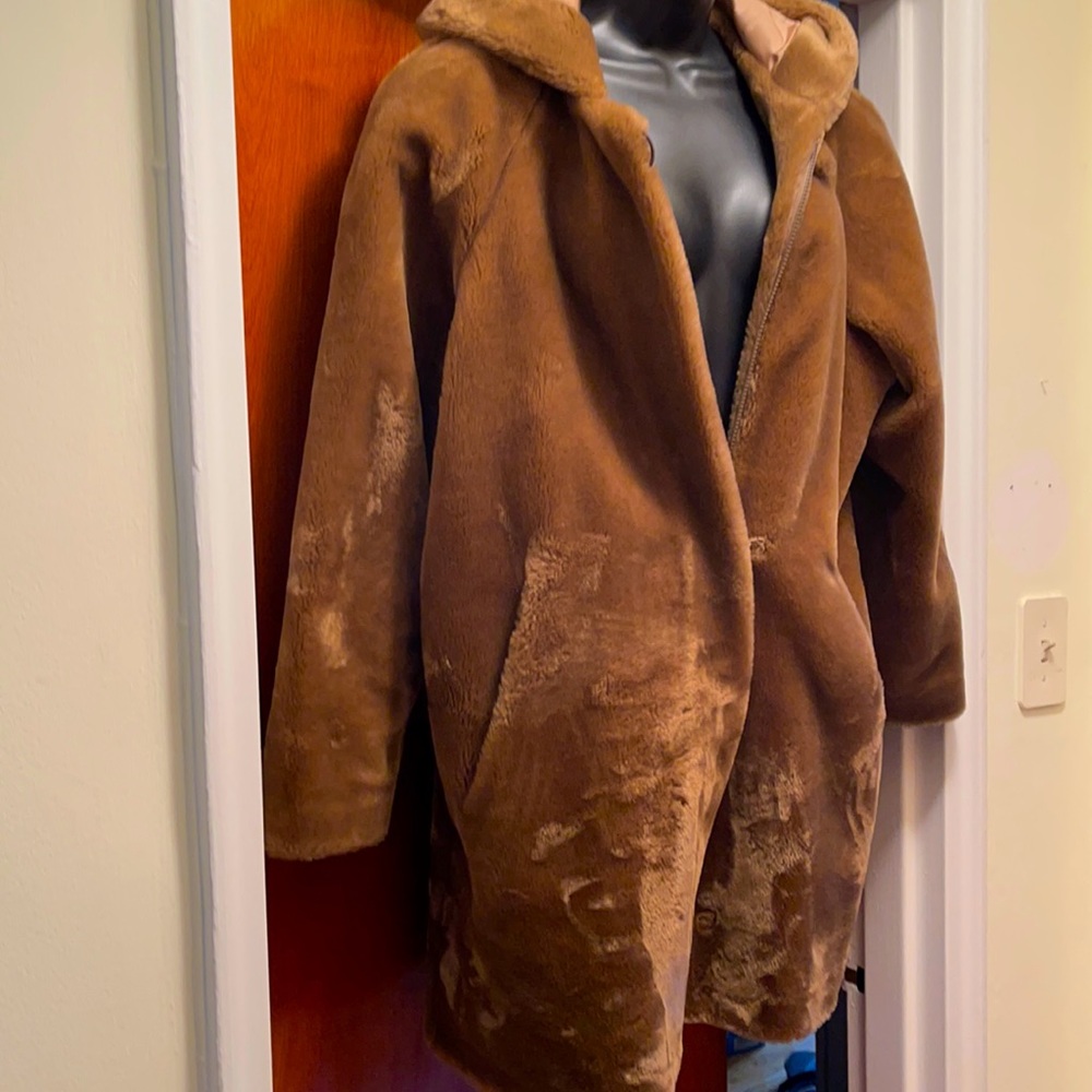 Dennis Basso faux fur teddy coat Small/Med